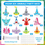 Justforjoyful 24Pcs Sea Animal Party Hats – Under the Sea Birthday Party Supplies