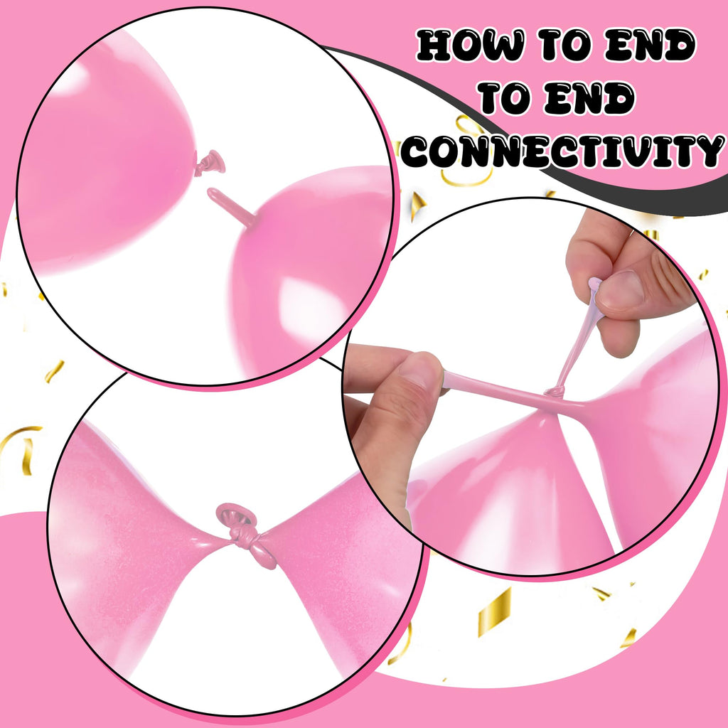 JUSTOTRY Link Balloons 6 Inch - 100 Pcs Quick Link Balloon Set (Baby Pink)