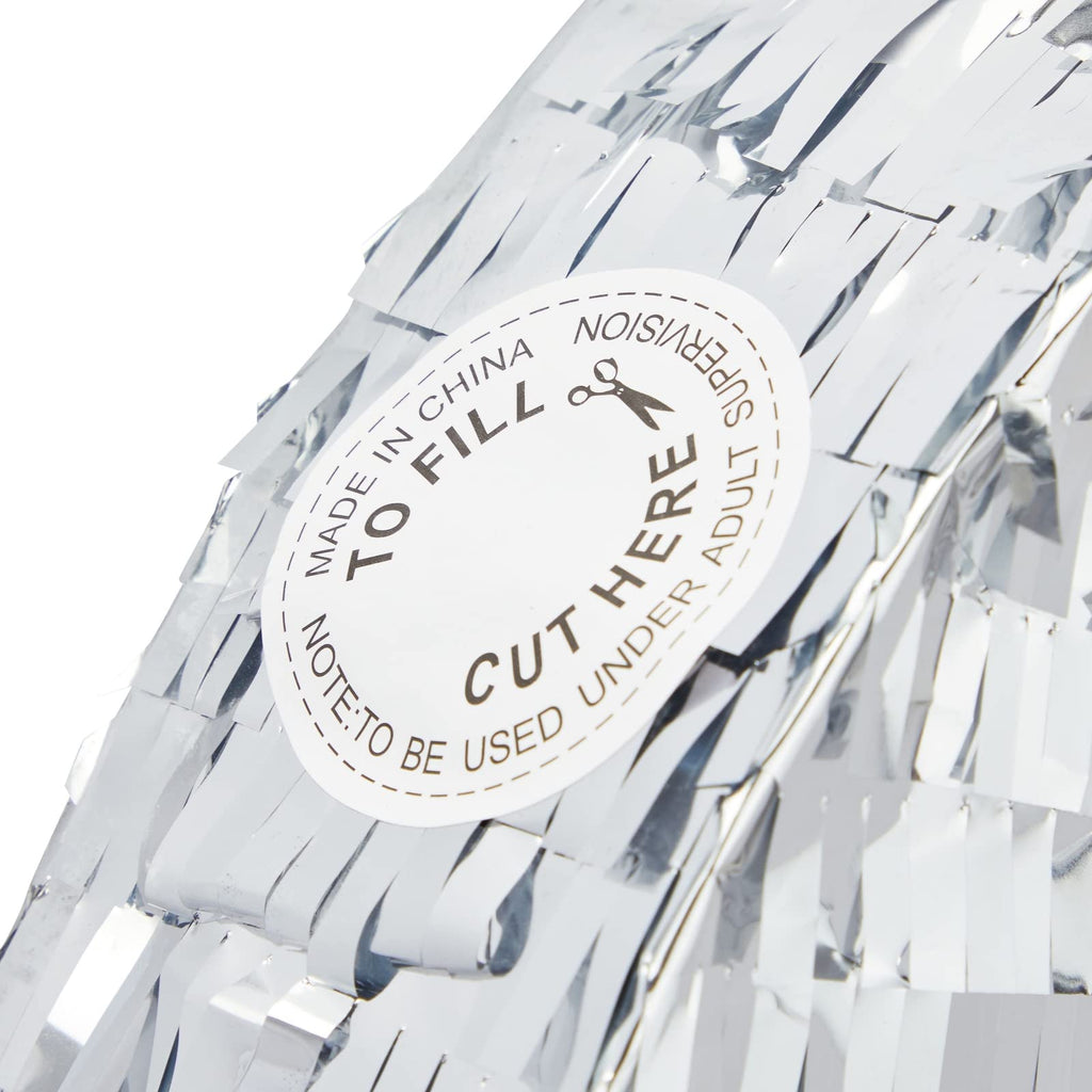 Juvale Pull String Moon Pinata – Silver Foil Crescent 17x11x3 in for Baby Showers & Birthdays