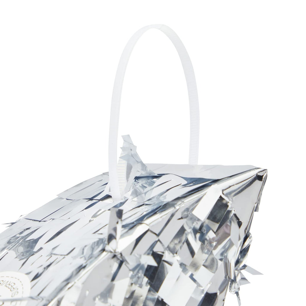 Juvale Pull String Moon Pinata – Silver Foil Crescent 17x11x3 in for Baby Showers & Birthdays
