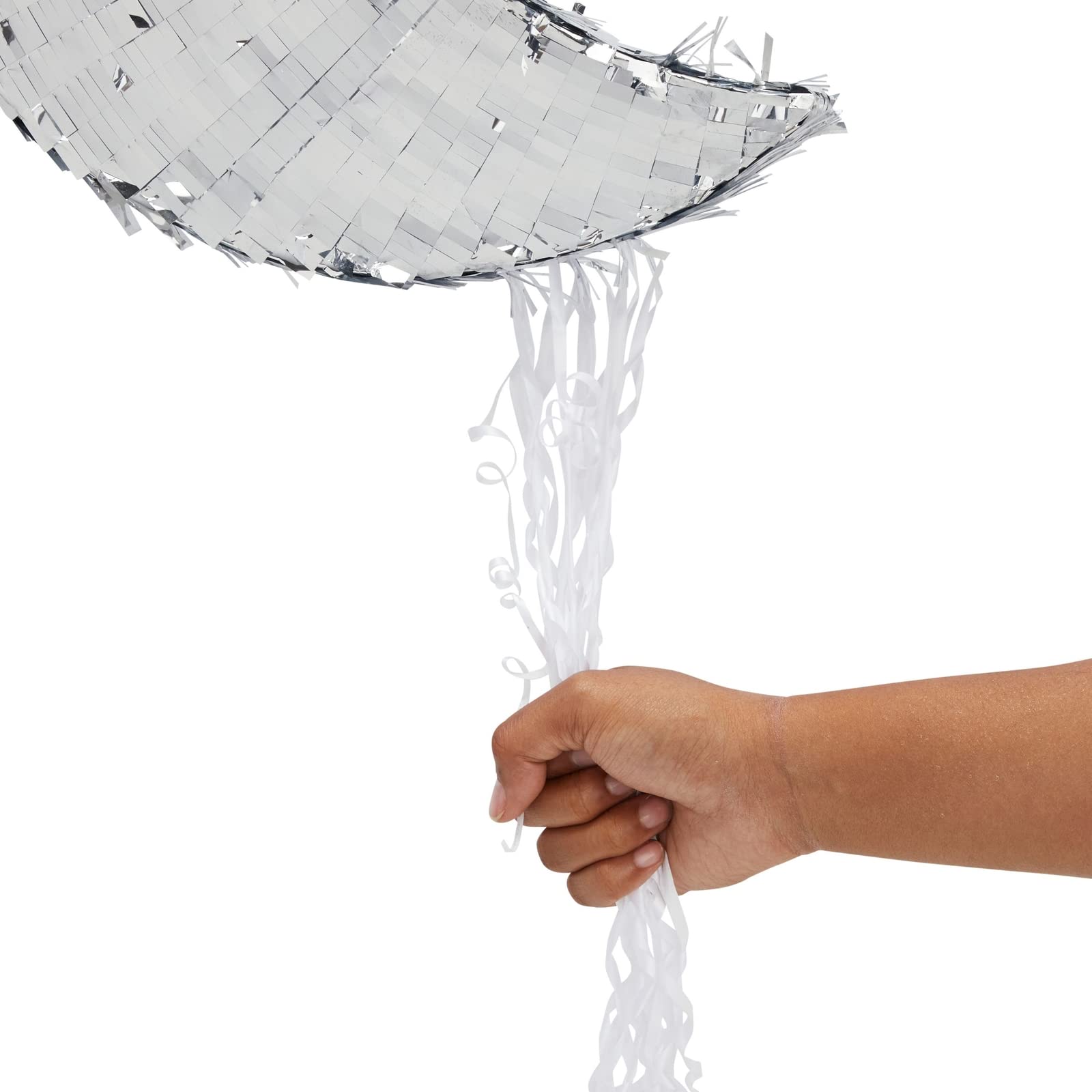 Juvale Pull String Moon Pinata – Silver Foil Crescent 17x11x3 in for Baby Showers & Birthdays