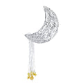 Juvale Pull String Moon Pinata – Silver Foil Crescent 17x11x3 in for Baby Showers & Birthdays