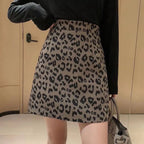 Leopard Print Mini Skirt  – Built-In Shorts