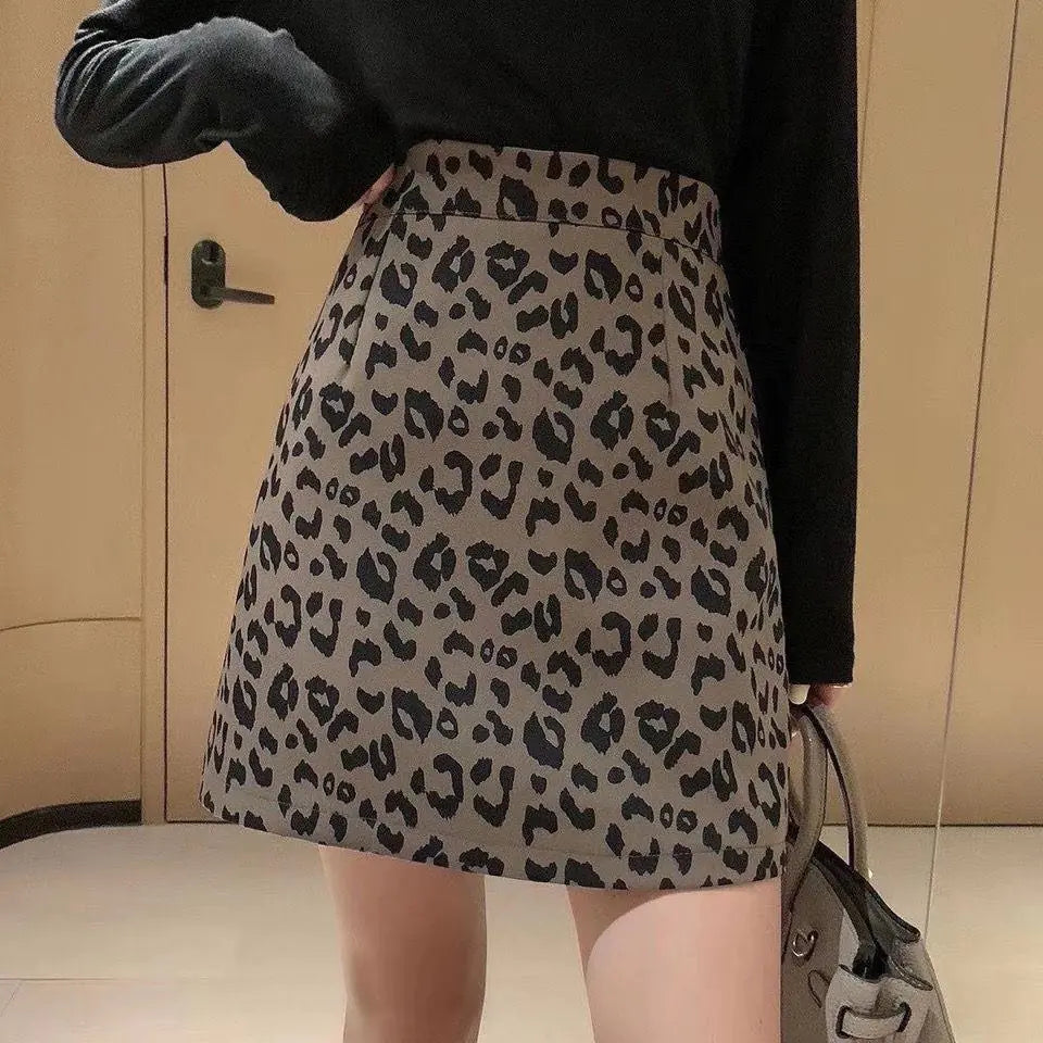 Leopard Print Mini Skirt  – Built-In Shorts