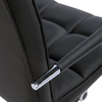 Vinsetto Office Chair, Makeup Vanity Chair, Mid Back Computer Chair, PU Leather Swivel Study Chair with Adjustable Height, Armrest and Rolling Wheels, Black