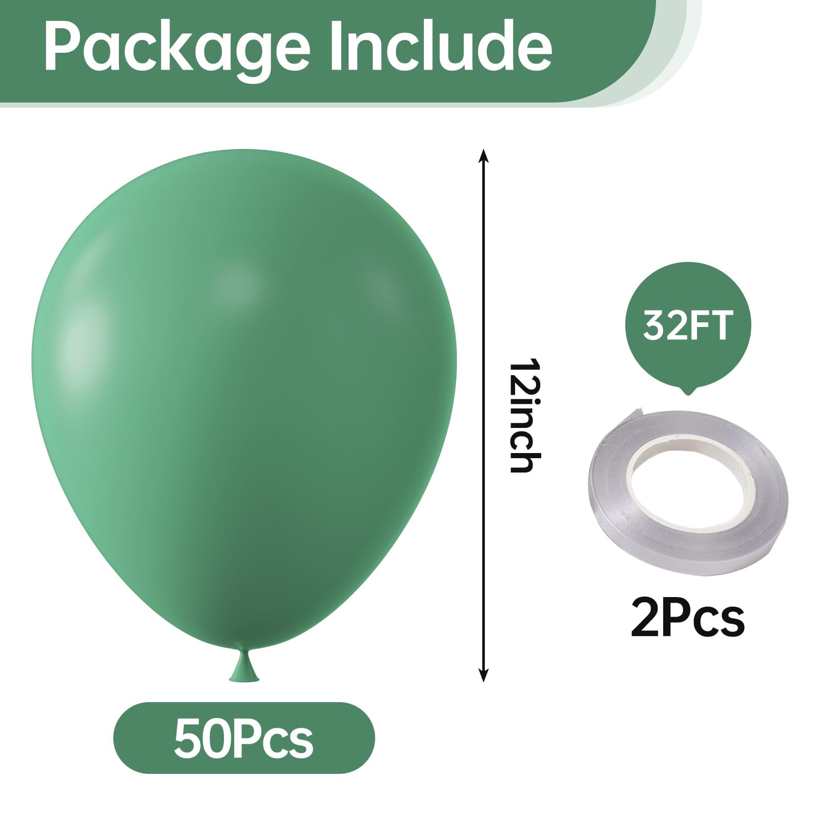 Kalor 10-Inch Retro Bean Green Balloons – 100 Pack Latex Party Balloons
