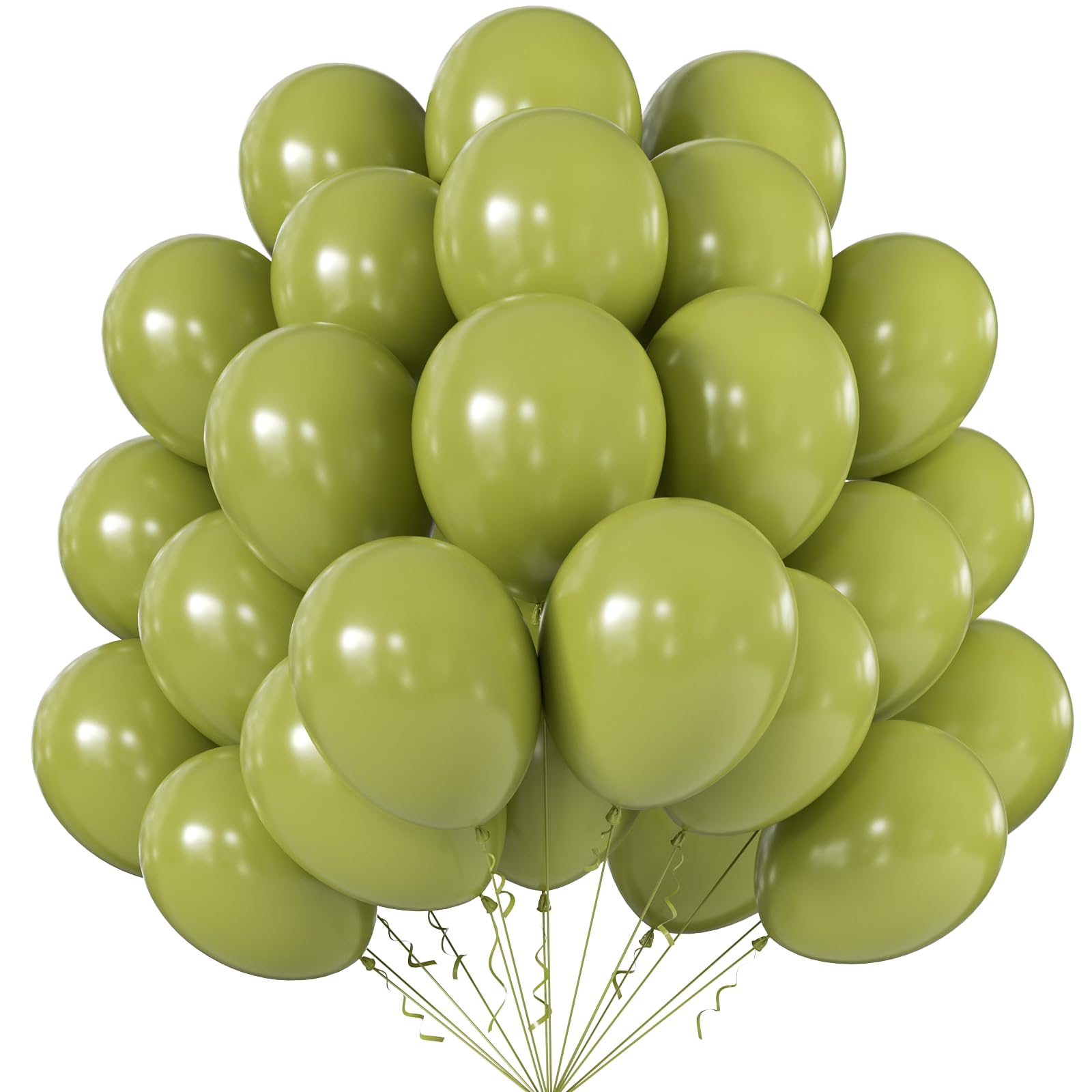 KALOR 10-Inch Avocado Green Balloons - 100 Pcs Latex Party Pack