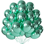 KALOR 10 Inch Metallic Green Balloons – 100-Count Latex Balloons for Party Decor