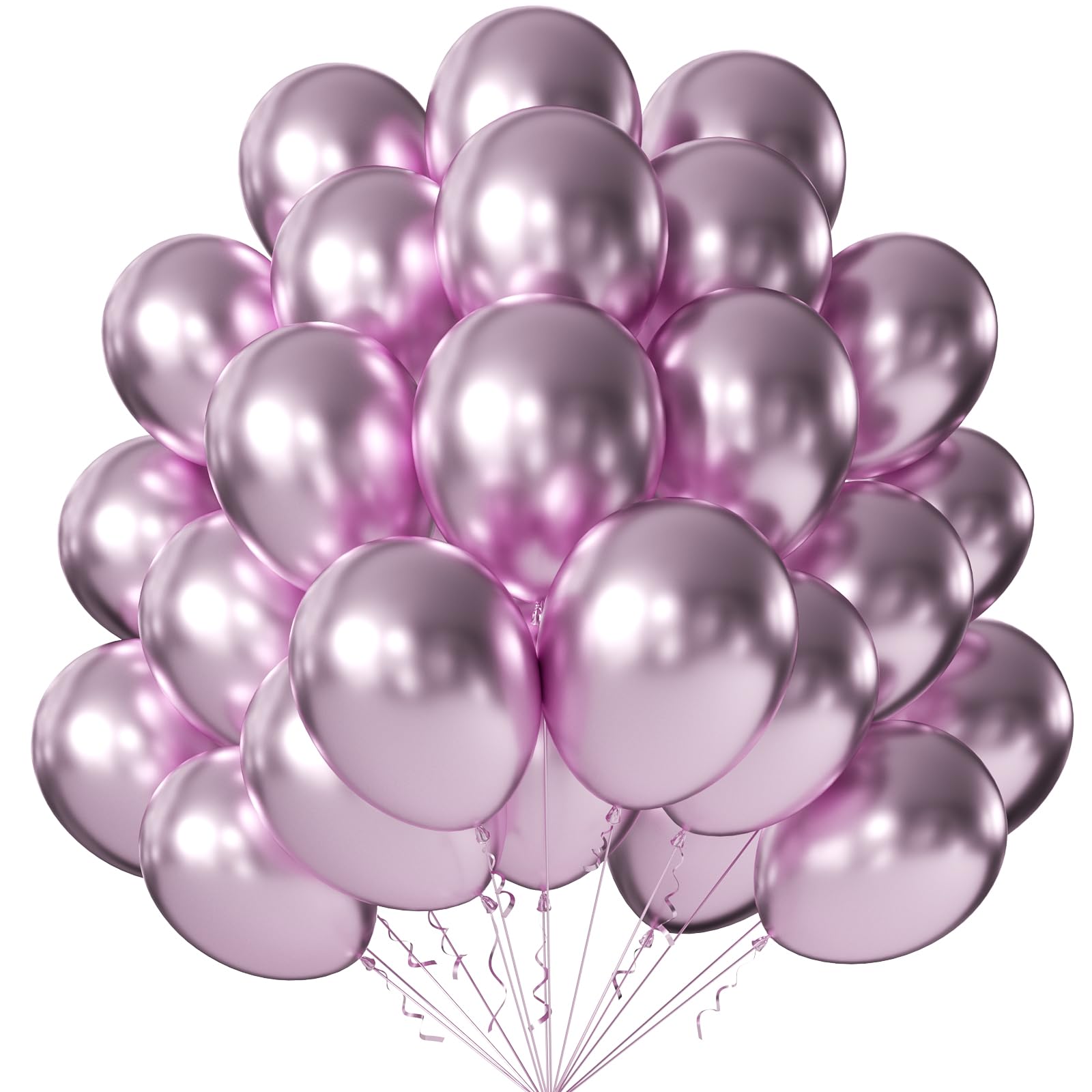 KALOR 10-Inch Metallic Pink Balloons - 100 Pcs Latex for Party Decor