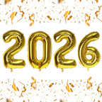KALOR 16-Inch Gold Foil Number Balloons 2026 - New Year & Graduation Decor
