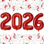 KALOR 16-Inch Red Foil 2026 Number Balloons – New Year & Graduation Decor