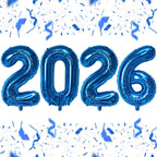 KALOR 16 Inch Blue Foil 2026 Number Balloons – New Year Eve Decor
