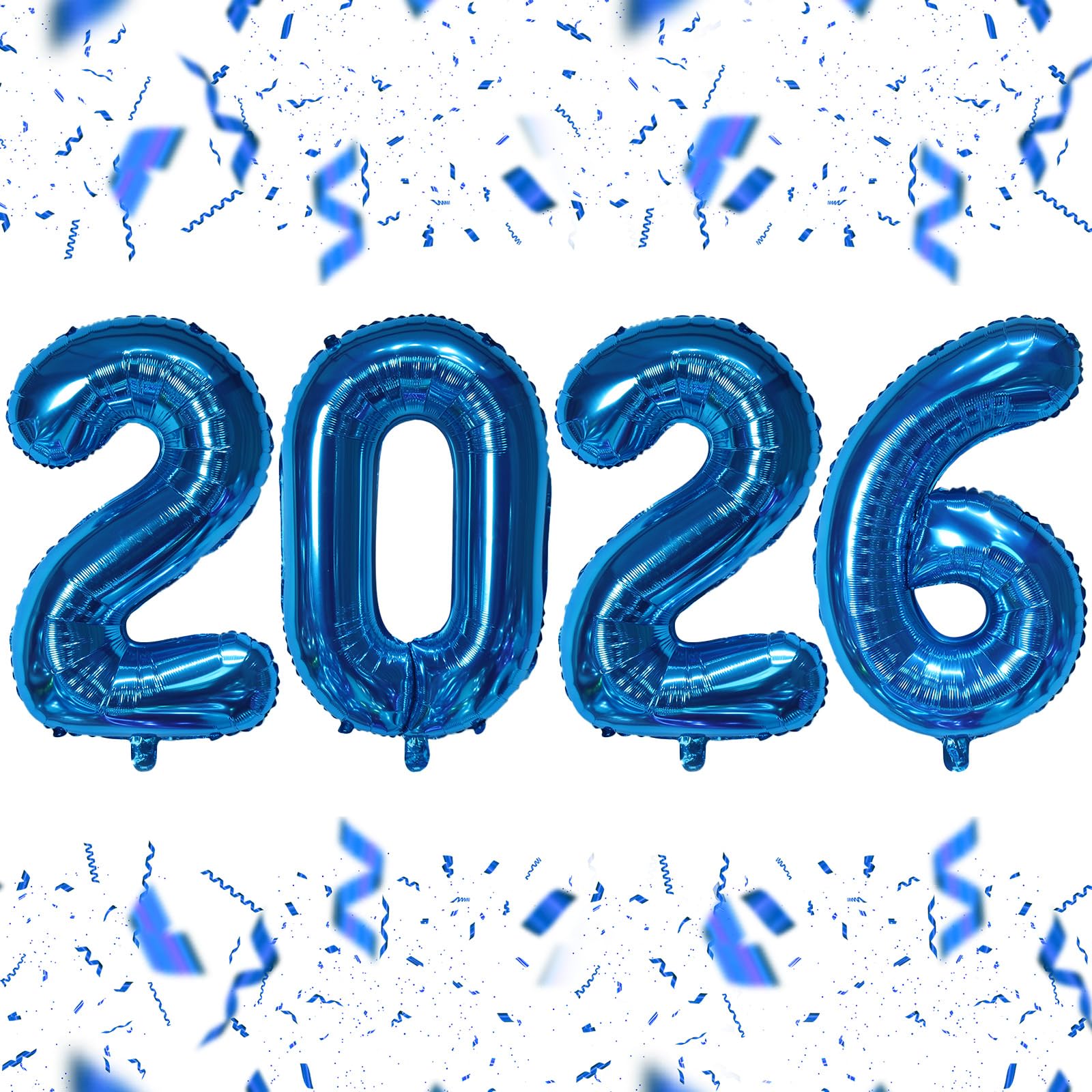 KALOR 16 Inch Blue Foil 2026 Number Balloons – New Year Eve Decor