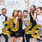 KALOR 16-Inch Gold Foil Number Balloons 2026 - New Year & Graduation Decor