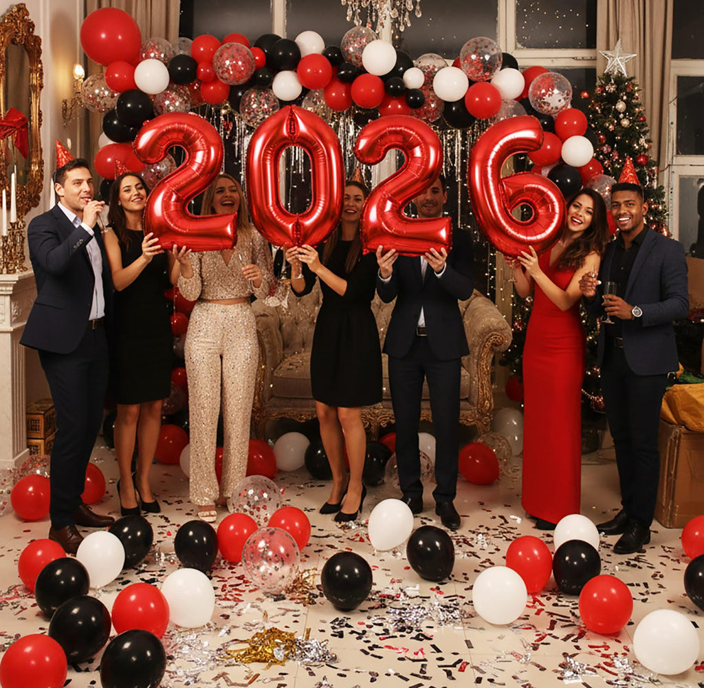 KALOR 16-Inch Red Foil 2026 Number Balloons – New Year & Graduation Decor