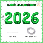 KALOR 42-Inch Green Foil 2026 Balloons | New Year & Graduation Decor