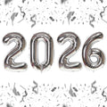 KALOR 16 Inch 2026 Silver Foil Number Balloons – New Year Eve & Graduation Party Decor