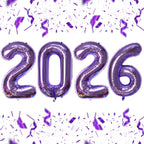 KALOR 16 Inch Purple Foil 2026 Number Balloons – New Year & Graduation Decor