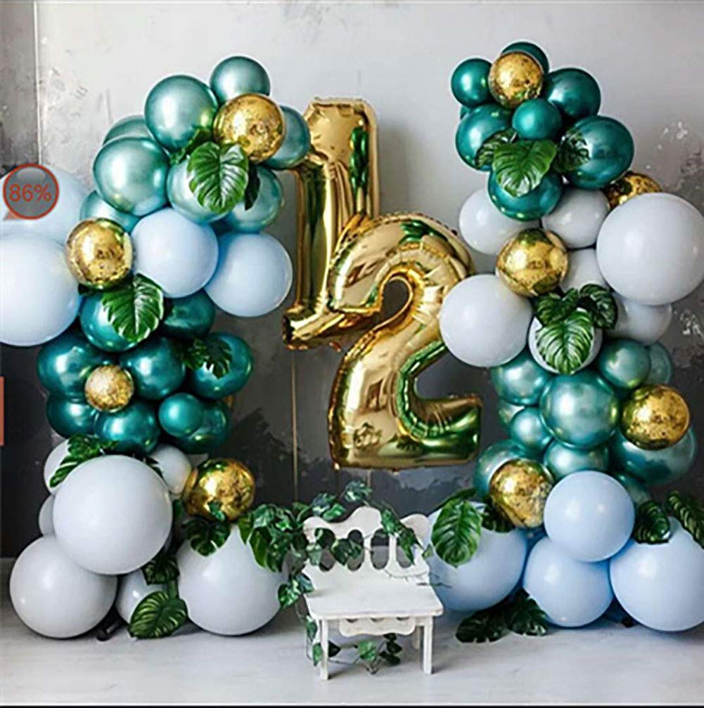 KALOR 10 Inch Metallic Green Balloons – 100-Count Latex Balloons for Party Decor