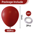 KALOR 10-Inch Burgundy Red Latex Balloons – 100 Pack for Every Celebration