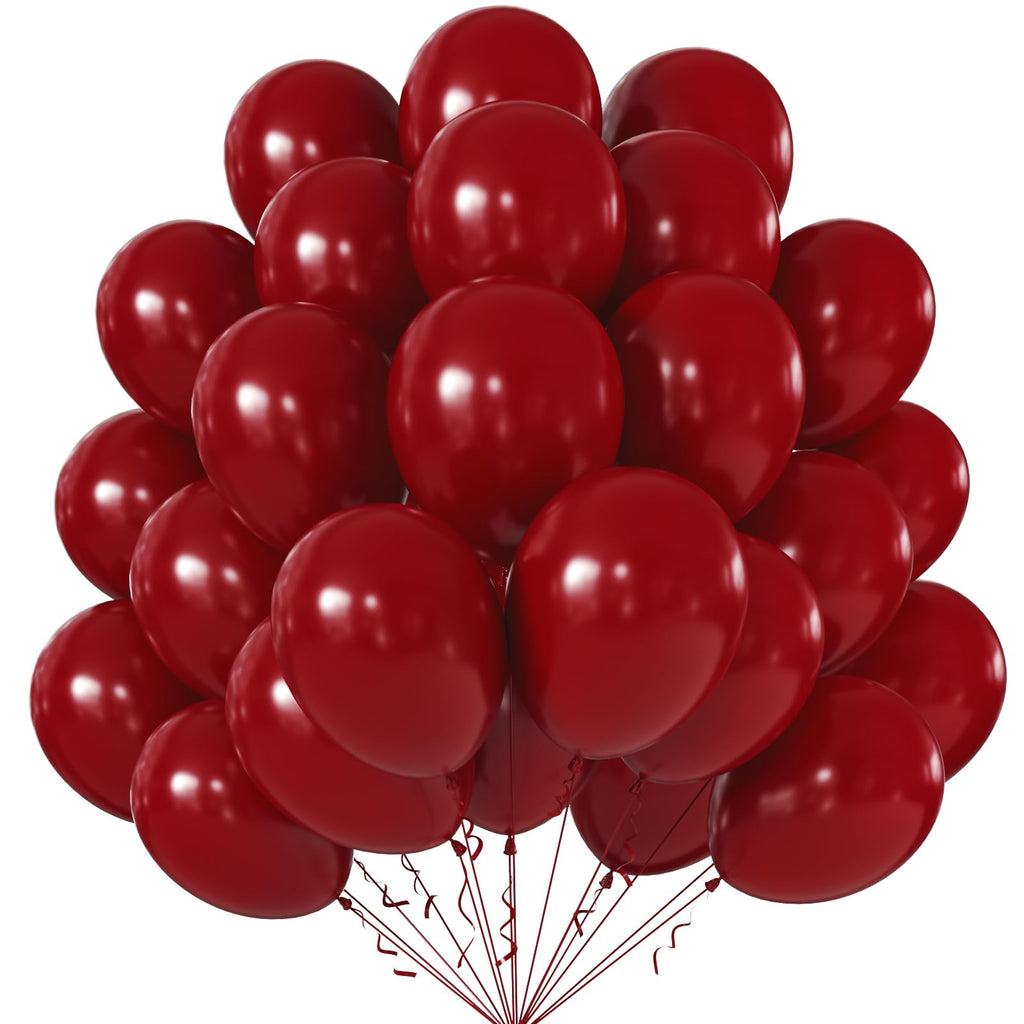 KALOR 10-Inch Burgundy Red Latex Balloons – 100 Pack for Every Celebration