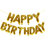 KALOR Gold Happy Birthday Balloons Banner - 16-Inch Mylar Foil Letters