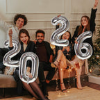 KALOR 16 Inch 2026 Silver Foil Number Balloons – New Year Eve & Graduation Party Decor