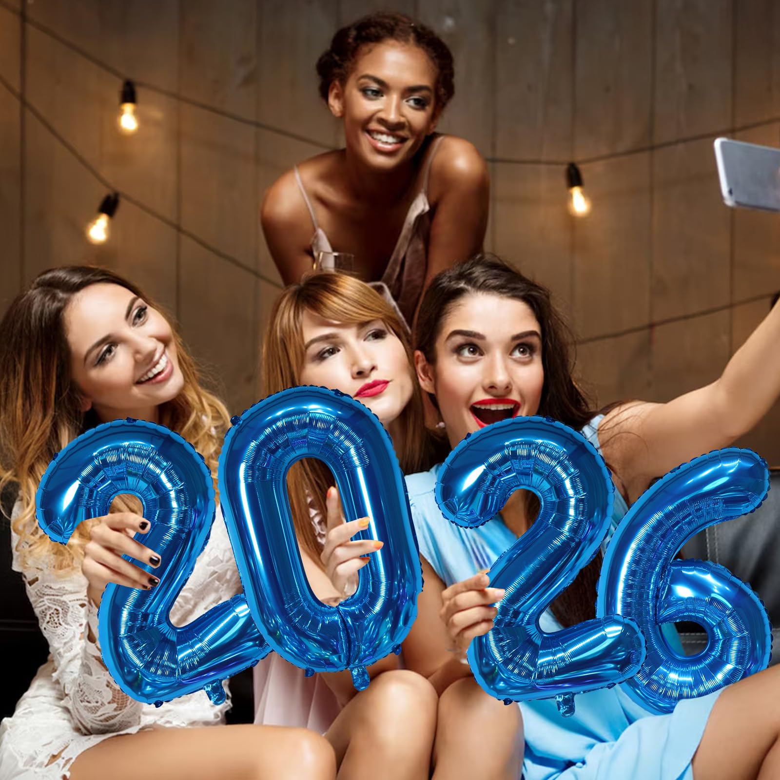 KALOR 16 Inch Blue Foil 2026 Number Balloons – New Year Eve Decor