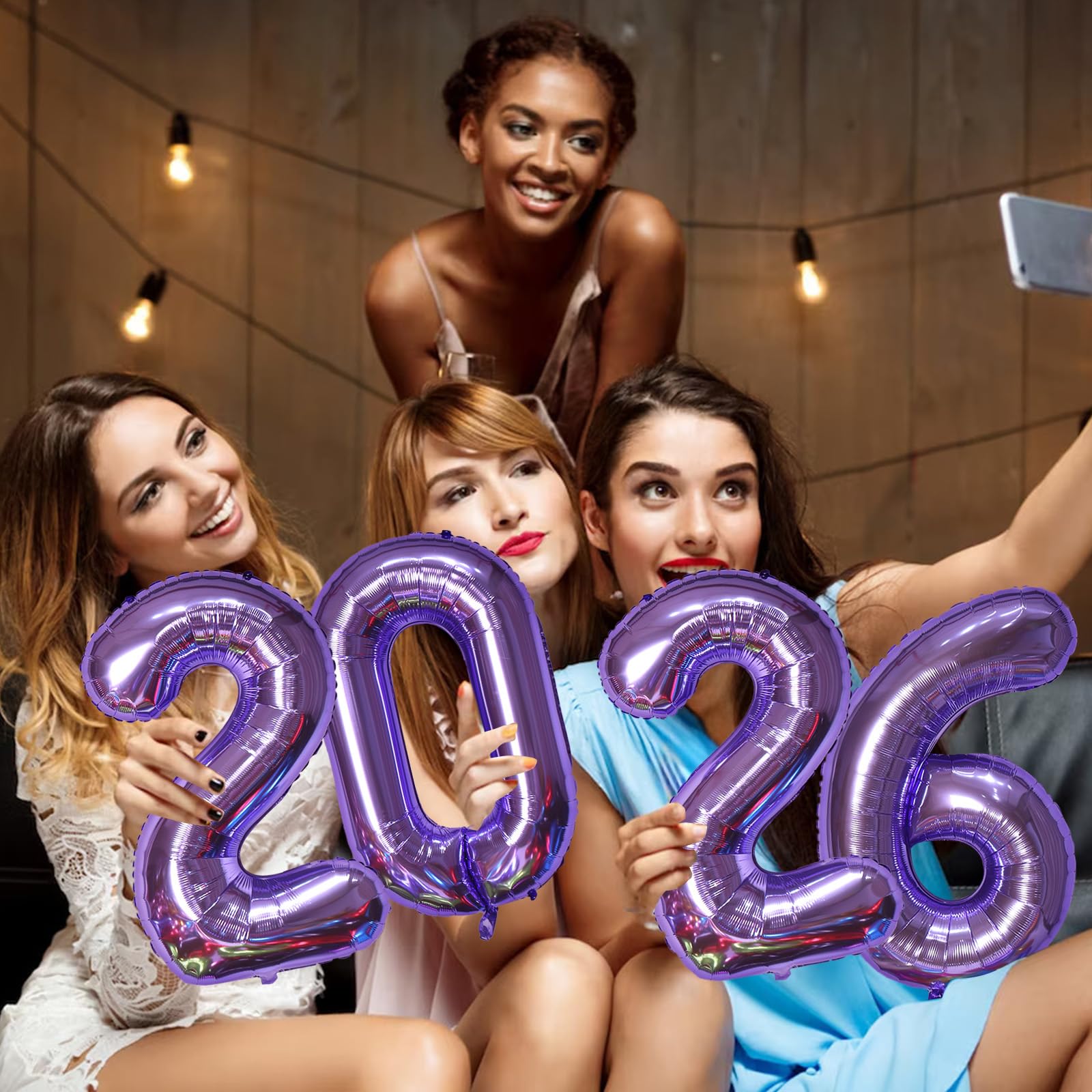 KALOR 16 Inch Purple Foil 2026 Number Balloons – New Year & Graduation Decor