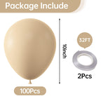KALOR 10-Inch Beige Latex Balloons – 100 Pack for Parties & Events