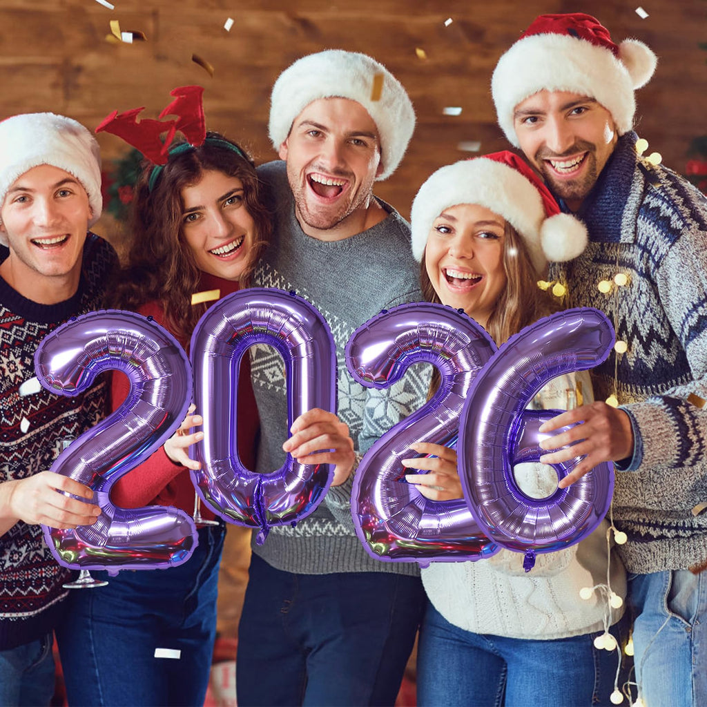 KALOR 16 Inch Purple Foil 2026 Number Balloons – New Year & Graduation Decor