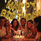 KALOR Gold Happy Birthday Balloons Banner - 16-Inch Mylar Foil Letters