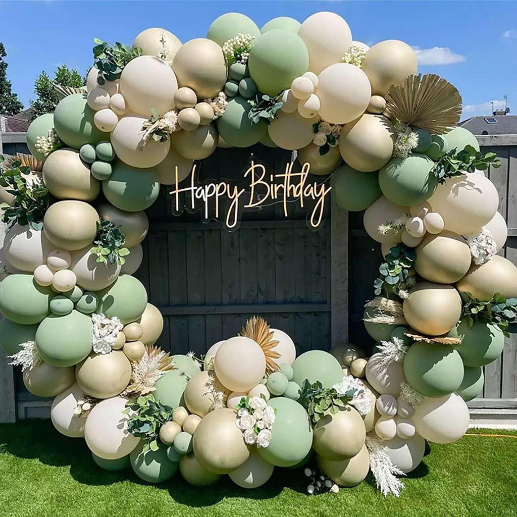 KALOR 10-Inch Avocado Green Balloons - 100 Pcs Latex Party Pack
