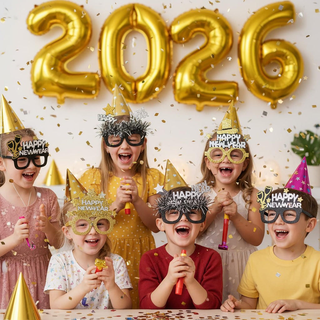 KALOR 16-Inch Gold Foil Number Balloons 2026 - New Year & Graduation Decor