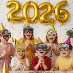 KALOR 16-Inch Gold Foil Number Balloons 2026 - New Year & Graduation Decor