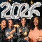 KALOR 32 Inch 2026 Silver Foil Number Balloons – New Year & Graduation Decor