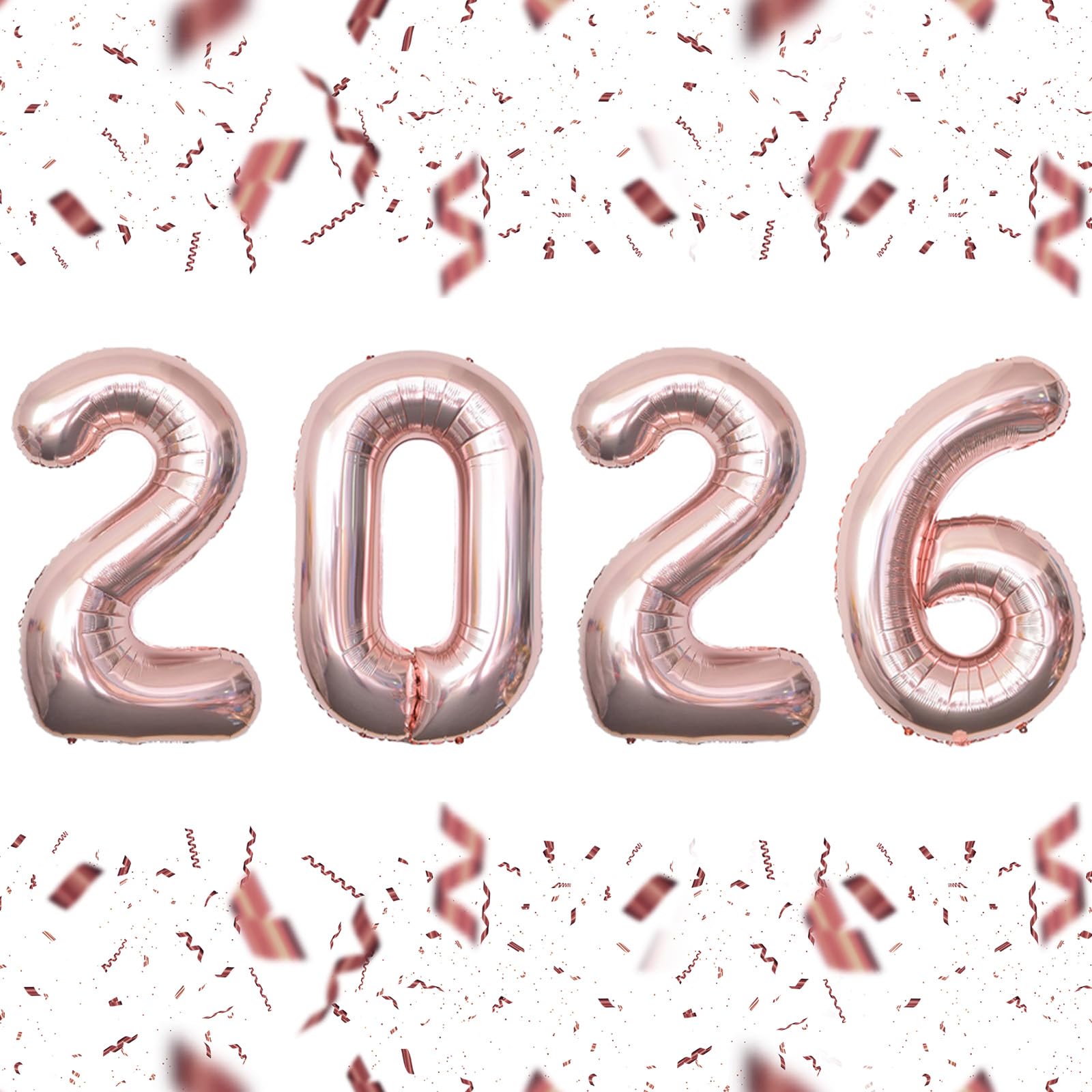 KALOR 32in Rose Gold Foil 2026 Balloons – New Year & Graduation Party Decor