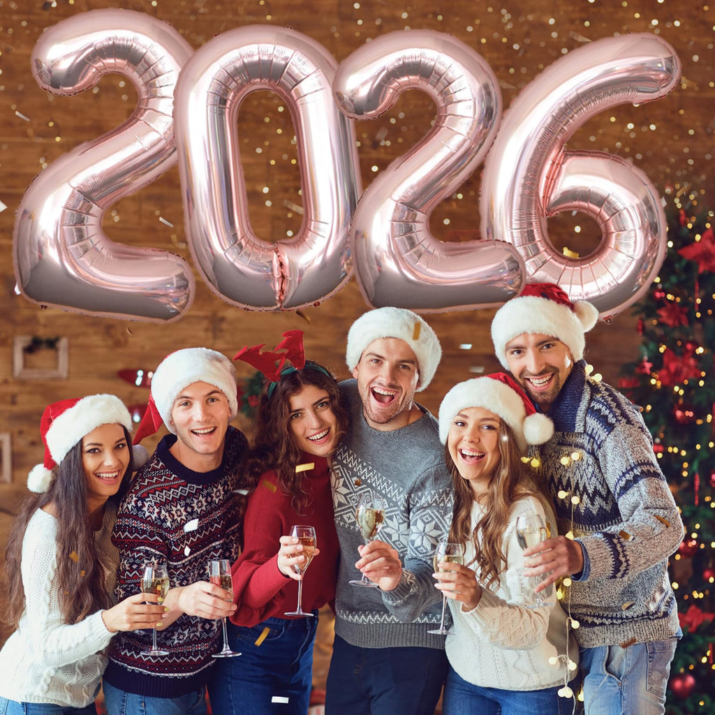 KALOR 32in Rose Gold Foil 2026 Balloons – New Year & Graduation Party Decor