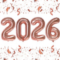 KALOR 16-Inch Rose Gold Foil 2026 Number Balloons – NYE & Graduation Decor