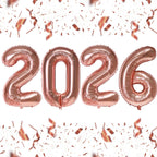 KALOR 16-Inch Rose Gold Foil 2026 Number Balloons – NYE & Graduation Decor