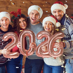 KALOR 16-Inch Rose Gold Foil 2026 Number Balloons – NYE & Graduation Decor