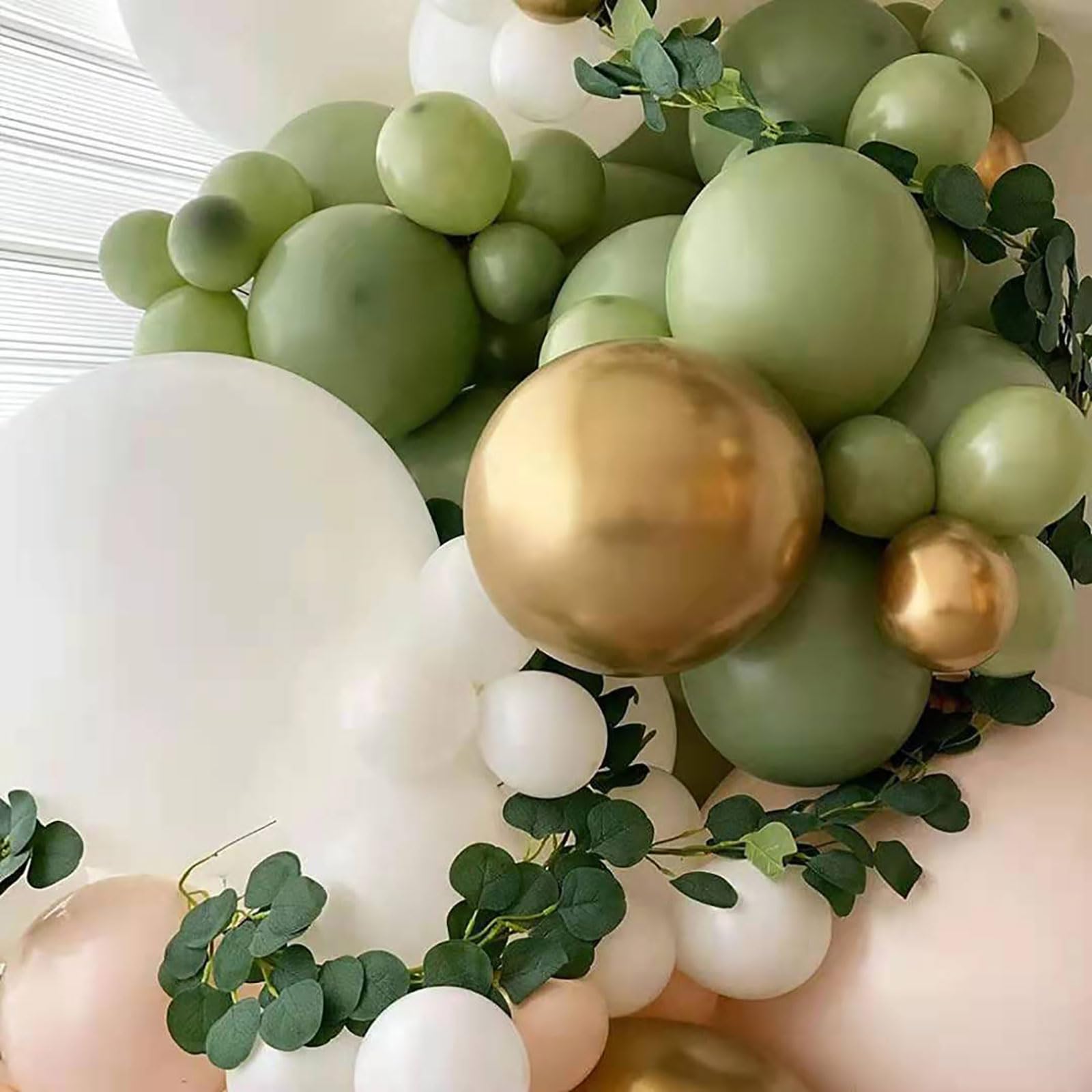 KALOR 10-Inch Avocado Green Balloons - 100 Pcs Latex Party Pack