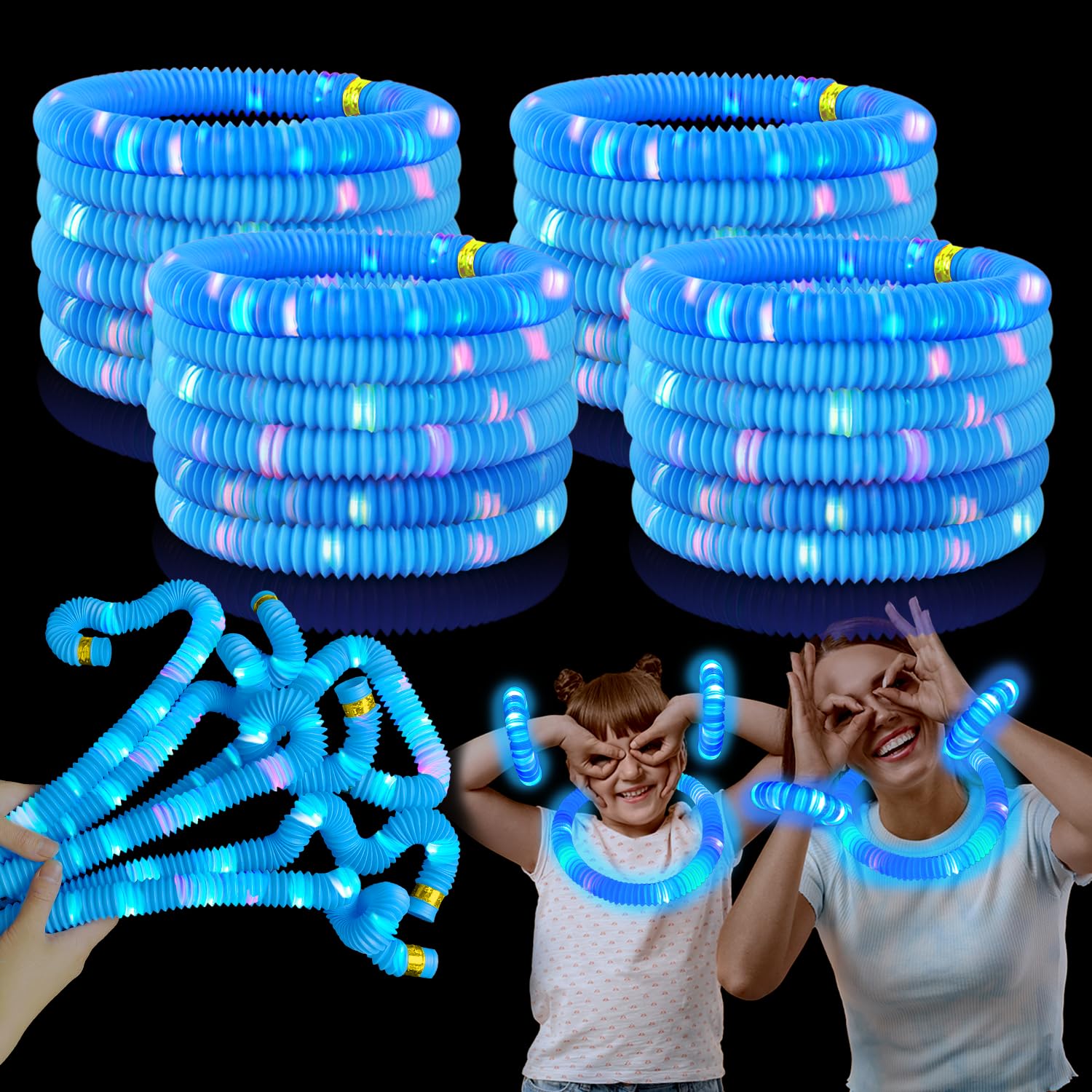 Kannove Blue Glow Sticks – 12 Pcs Light Up Party Tubes for Kids, Prizes, and Fun