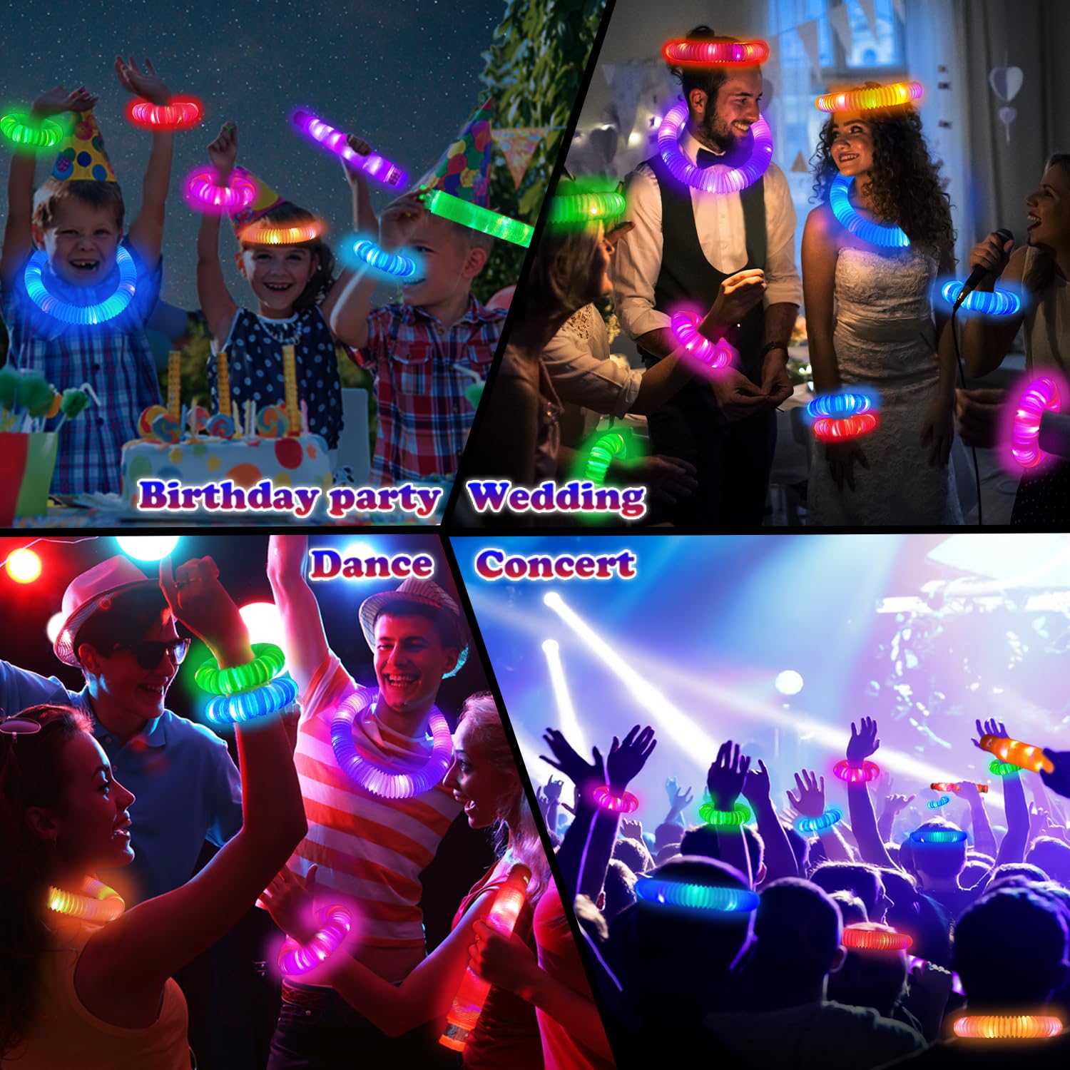 Kannove 24-Pack Glow Sticks Party Favors for Kids – Bracelets & Necklaces