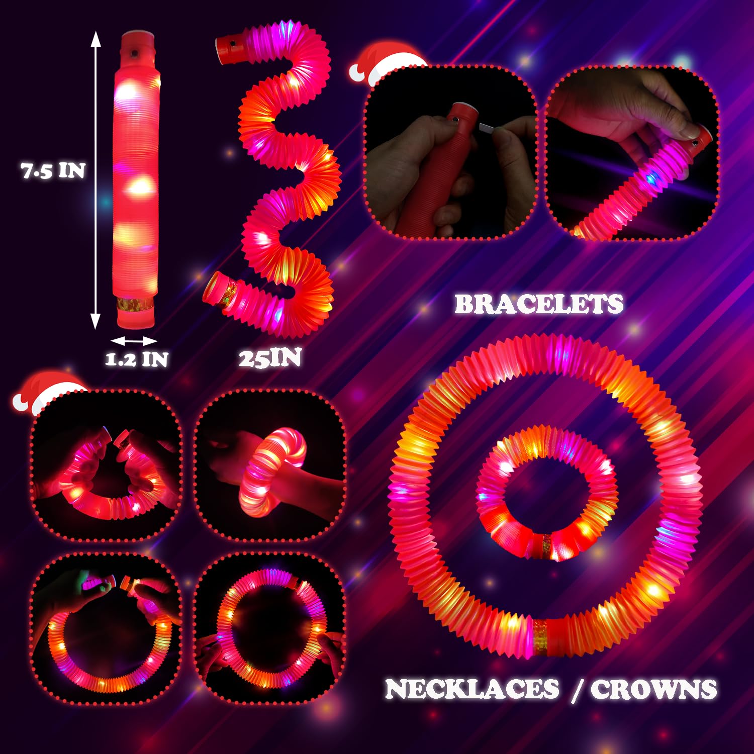 Kannove 24-Pack Red Glow Sticks – LED Party Favors for Kids