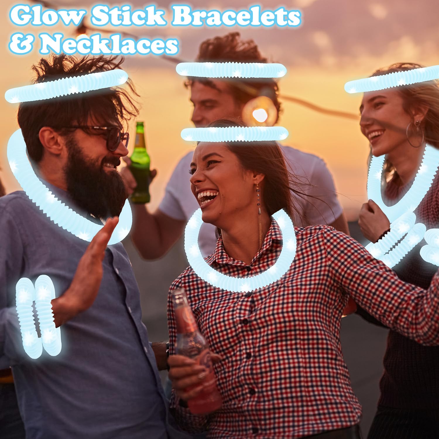 Kannove White Glow Sticks Pack (12–24 pcs) – LED Party Favors for Kids