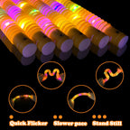 Kannove Orange Glow Sticks Pop Tubes – 12-24 Glow Tubes for Necklaces & Bracelets, Party Favors