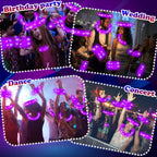 Kannove Purple Glow Sticks Pop Tubes – 24pc Mardi Gras Glow Party Favors, Light-Up Necklaces & Bracelets