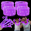 Kannove Purple Glow Sticks Pop Tubes – 24pc Mardi Gras Glow Party Favors, Light-Up Necklaces & Bracelets