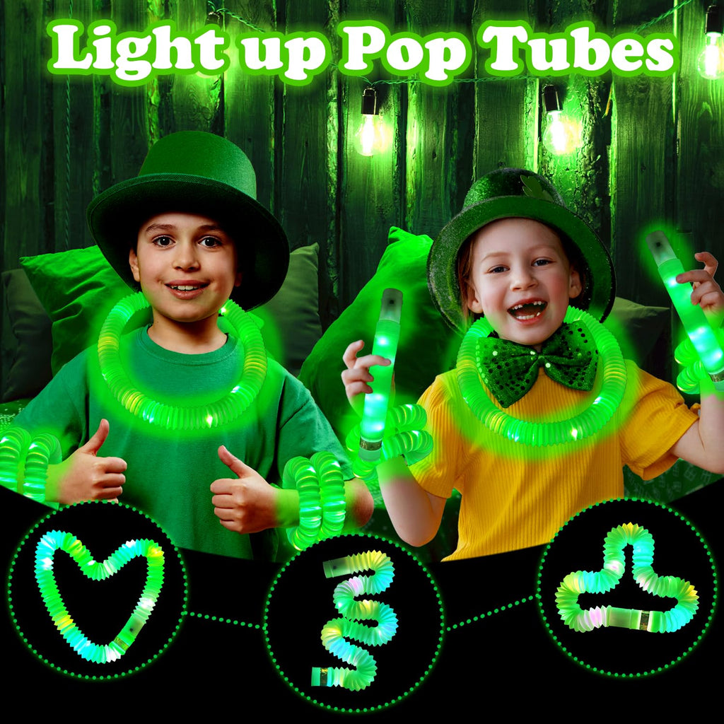 Kannove St Patrick's Green Glow Sticks - 24pc Party Favors & Light-Up Accessories